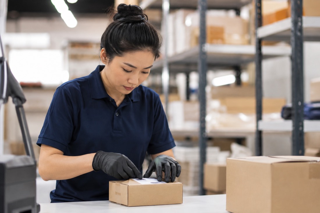 Contrôle qualité et emballage d'un colis